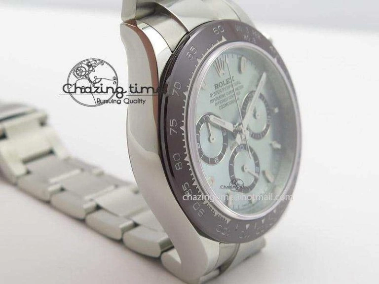 Daytona 116506 JF Best Edition Brown Ceramic Bezel Ice Blue Dial On SS Bracelet A7750