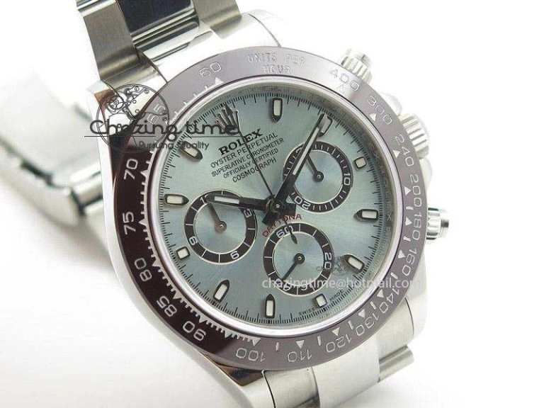 Daytona 116506 JF Best Edition Brown Ceramic Bezel Ice Blue Dial On SS Bracelet A7750