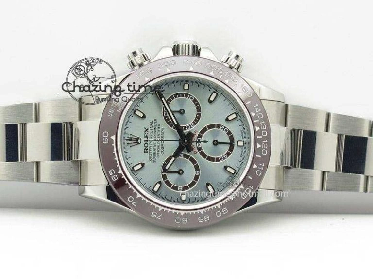 Daytona 116506 JF Best Edition Brown Ceramic Bezel Ice Blue Dial On SS Bracelet A7750