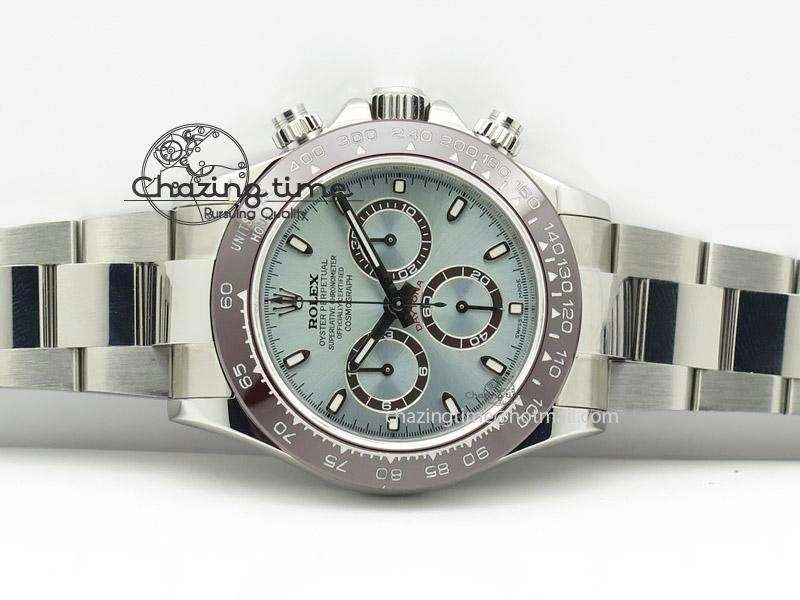 Daytona 116506 JF Best Edition Brown Ceramic Bezel Ice Blue Dial On SS Bracelet A7750