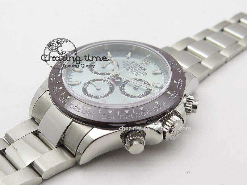 Daytona 116506 JF Best Edition Brown Ceramic Bezel Ice Blue Dial On SS Bracelet A7750