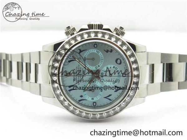 Daytona 116506 Middle East Edition Bp Maker Best Edition Ice Blue Blue Arabic Dial Diam Bezel On SS Bracelet A7750