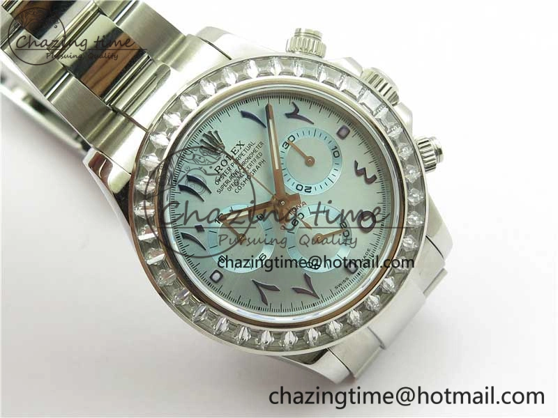 Daytona 116506 Middle East Edition Bp Maker Best Edition Ice Blue Blue Arabic Dial Diam Bezel On SS Bracelet A7750