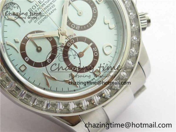 Daytona 116506 Middle East Edition Bp Maker Best Edition Ice Blue Brown Arabic Dial Diam Bezel On SS Bracelet A7750