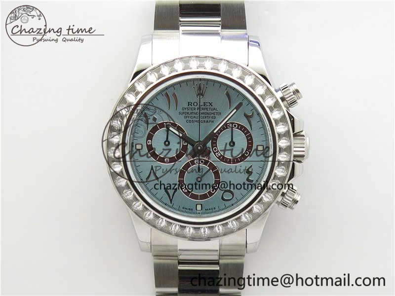 Daytona 116506 Middle East Edition Bp Maker Best Edition Ice Blue Brown Arabic Dial Diam Bezel On SS Bracelet A7750