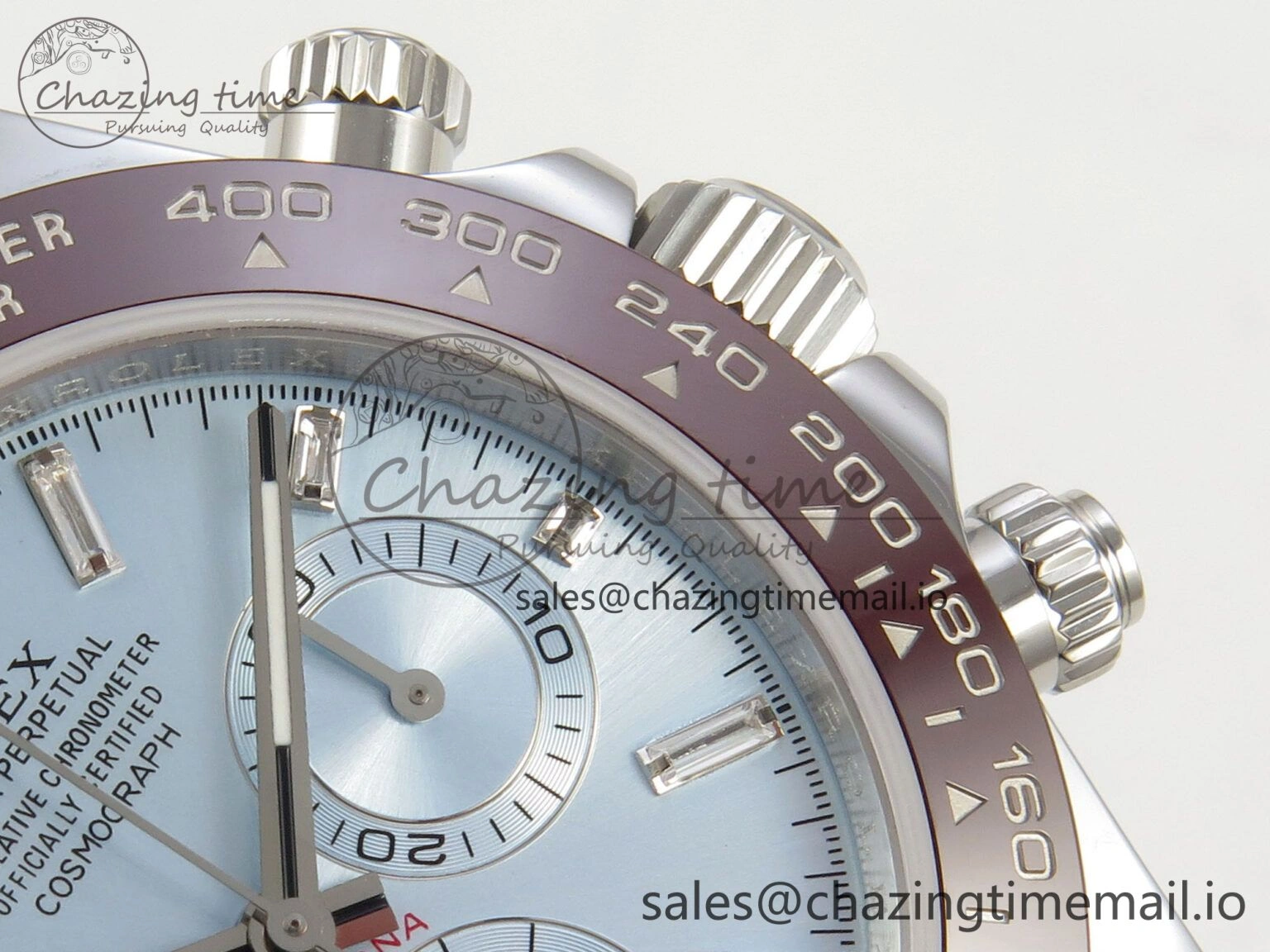 Daytona 116506 SS 3CF 1:1 Best Edition Brown Bezel Ice Blue Crystal Dial on SS Bracelet SH4130 V2(Mod Version)