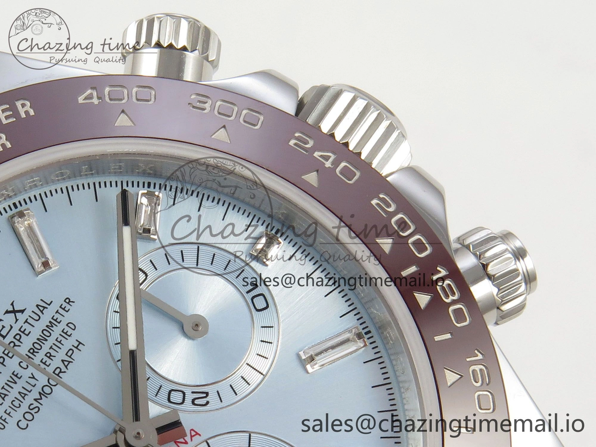 Daytona 116506 SS 3CF 1:1 Best Edition Brown Bezel Ice Blue Crystal Dial on SS Bracelet SH4130 V2(Mod Version)
