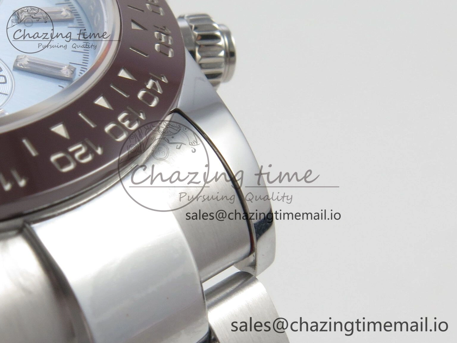 Daytona 116506 SS 3CF 1:1 Best Edition Brown Bezel Ice Blue Crystal Dial on SS Bracelet SH4130 V2(Mod Version)