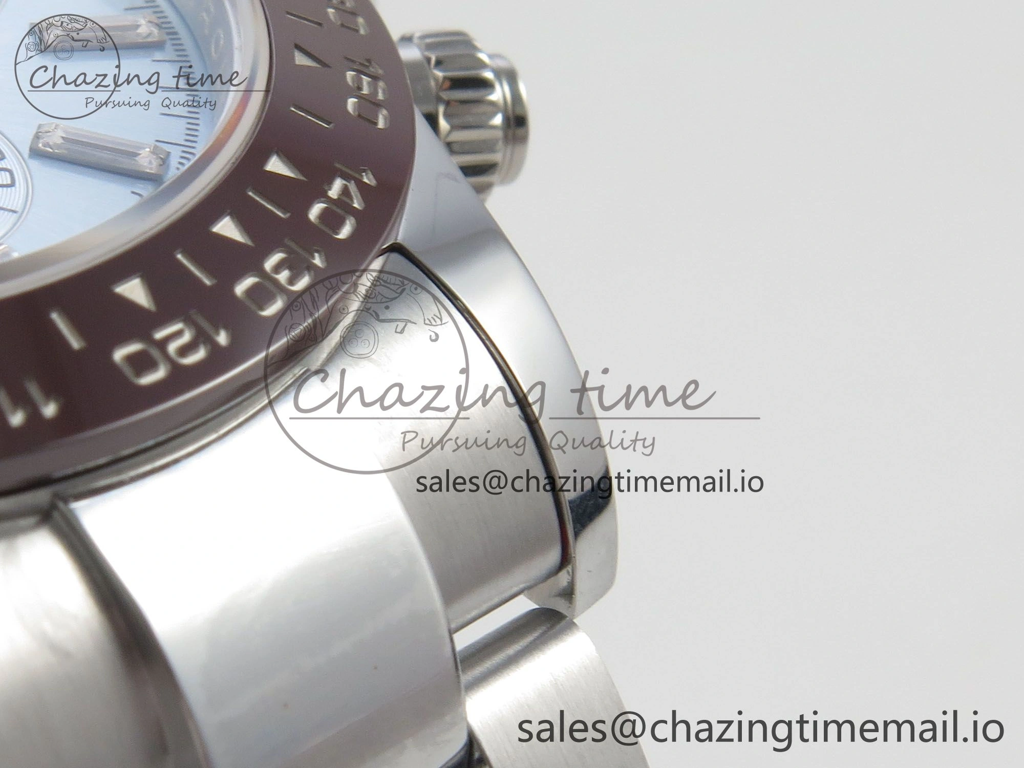 Daytona 116506 SS 3CF 1:1 Best Edition Brown Bezel Ice Blue Crystal Dial on SS Bracelet SH4130 V2(Mod Version)