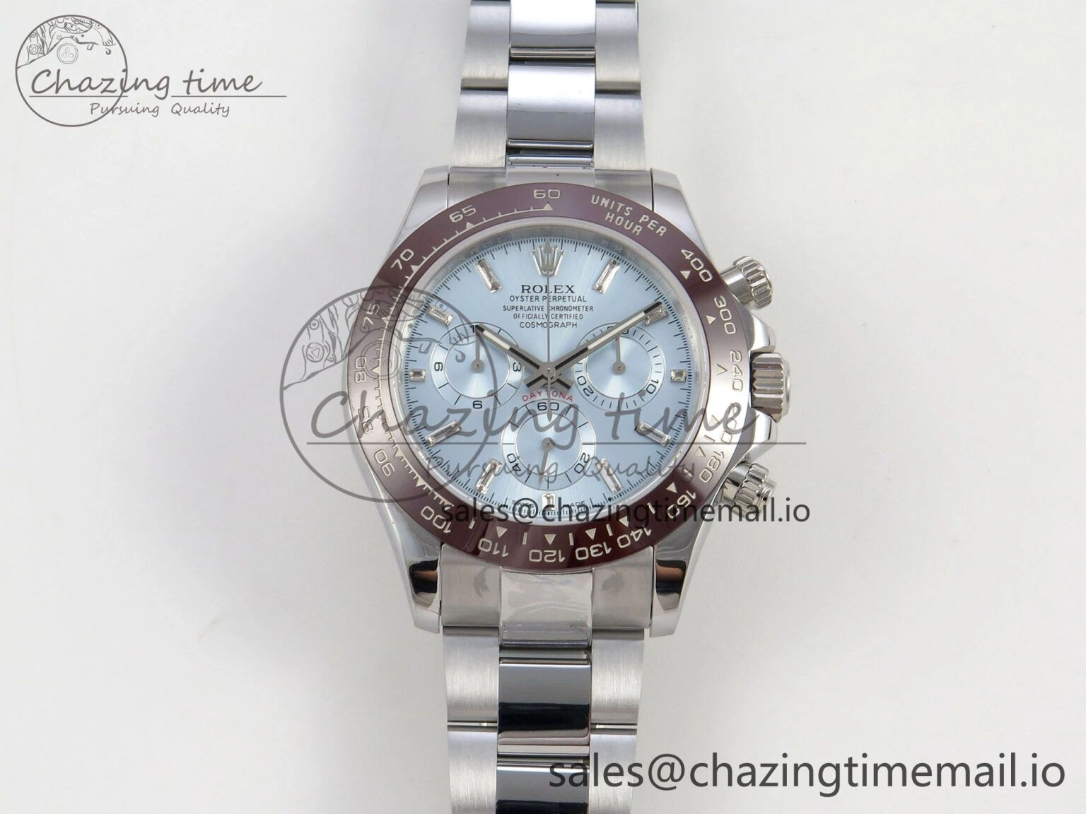 Daytona 116506 SS 3CF 1:1 Best Edition Brown Bezel Ice Blue Crystal Dial on SS Bracelet SH4130 V2(Mod Version)