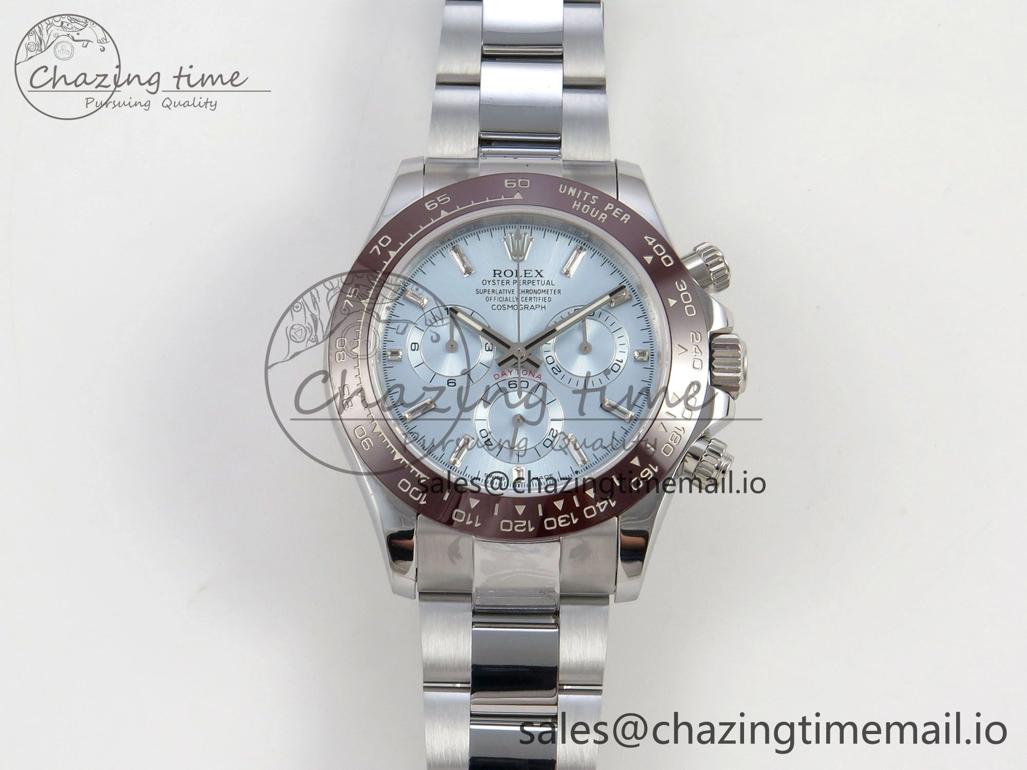 Daytona 116506 SS 3CF 1:1 Best Edition Brown Bezel Ice Blue Crystal Dial on SS Bracelet SH4130 V2(Mod Version)