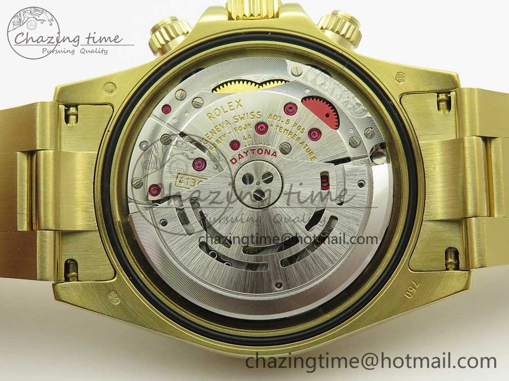 Daytona 116508 ARF 1:1 Best Edition YG Plated 904L SS Case and Bracelet Black Dial A4130 Super Clone V2