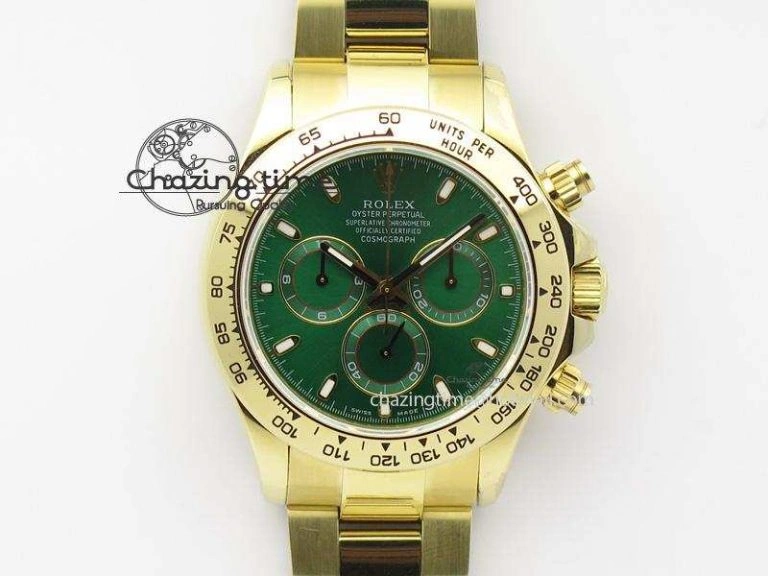 Daytona 116508 BP Maker Best Edition YG Green Dial On YG Bracelet A7750