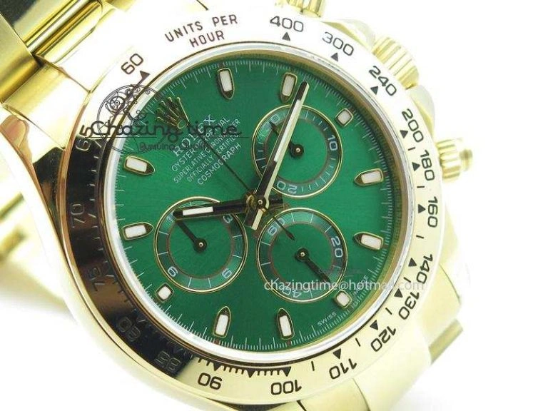 Daytona 116508 BP Maker Best Edition YG Green Dial On YG Bracelet A7750