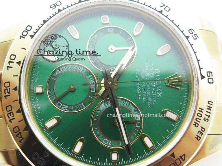 Daytona 116508 BP Maker Best Edition YG Green Dial On YG Bracelet A7750