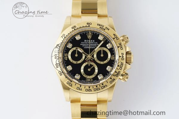 Daytona 116508 BTF 1:1 Best Edition Black Diamonds Dial on YG Bracelet SA4130