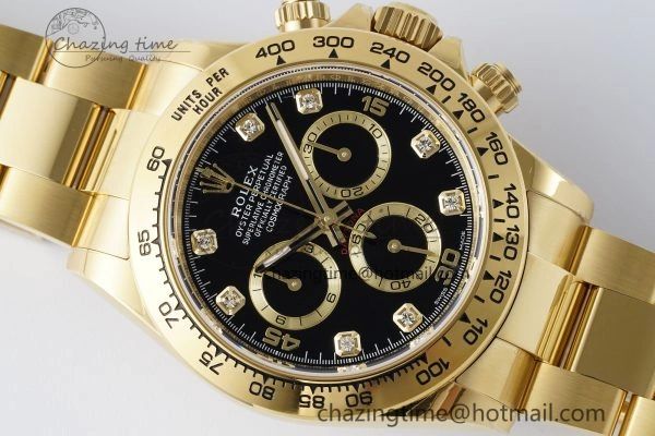 Daytona 116508 BTF 1:1 Best Edition Black Diamonds Dial on YG Bracelet SA4130