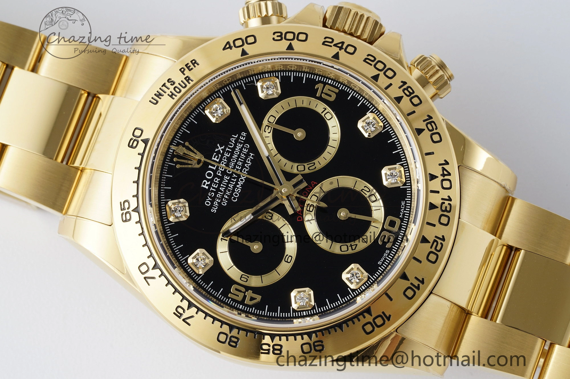 Daytona 116508 BTF 1:1 Best Edition Black Diamonds Dial on YG Bracelet SA4130
