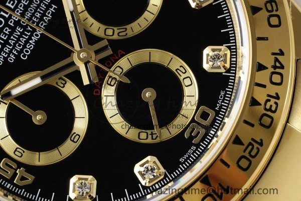 Daytona 116508 BTF 1:1 Best Edition Black Diamonds Dial on YG Bracelet SA4130