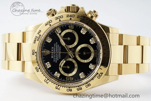 Daytona 116508 BTF 1:1 Best Edition Black Diamonds Dial on YG Bracelet SA4130