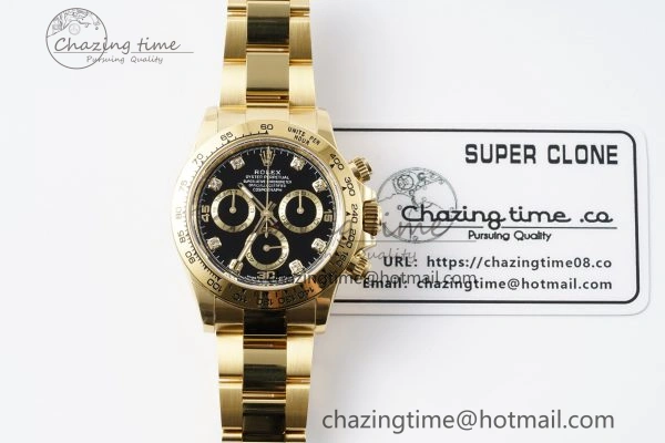 Daytona 116508 BTF 1:1 Best Edition Black Diamonds Dial on YG Bracelet SA4130