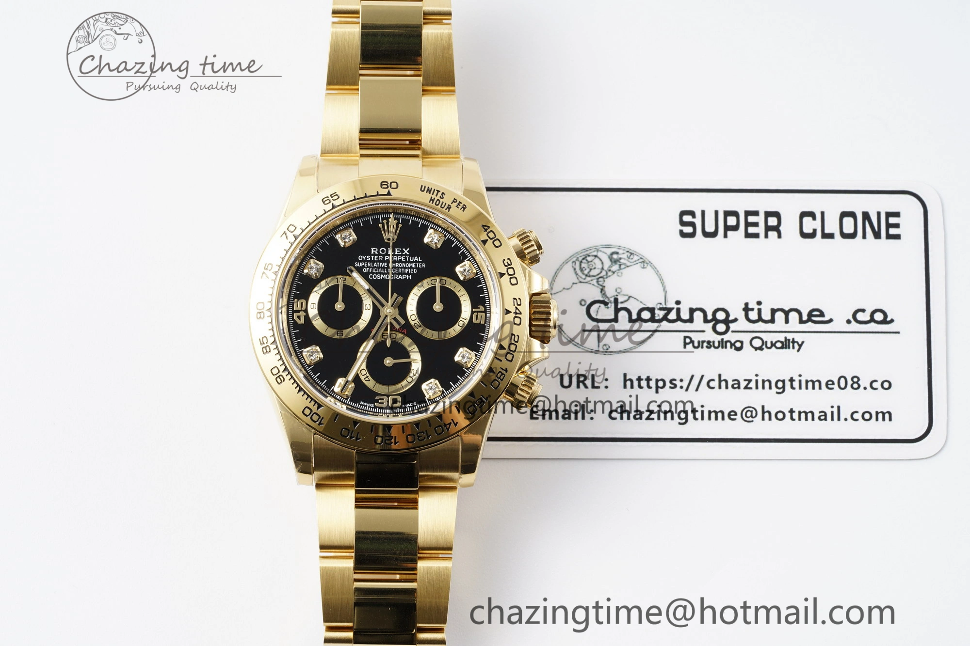 Daytona 116508 BTF 1:1 Best Edition Black Diamonds Dial on YG Bracelet SA4130