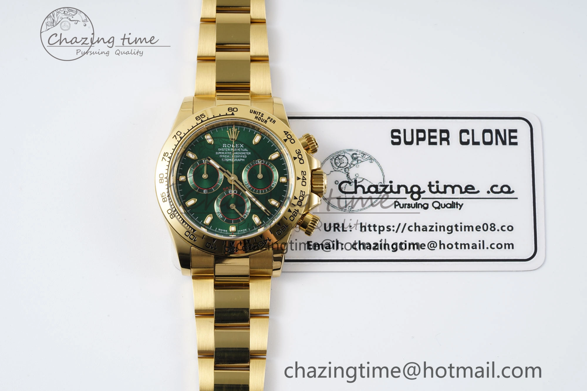 Daytona 116508 BTF 1:1 Best Edition Green Dial on YG Bracelet SA4130
