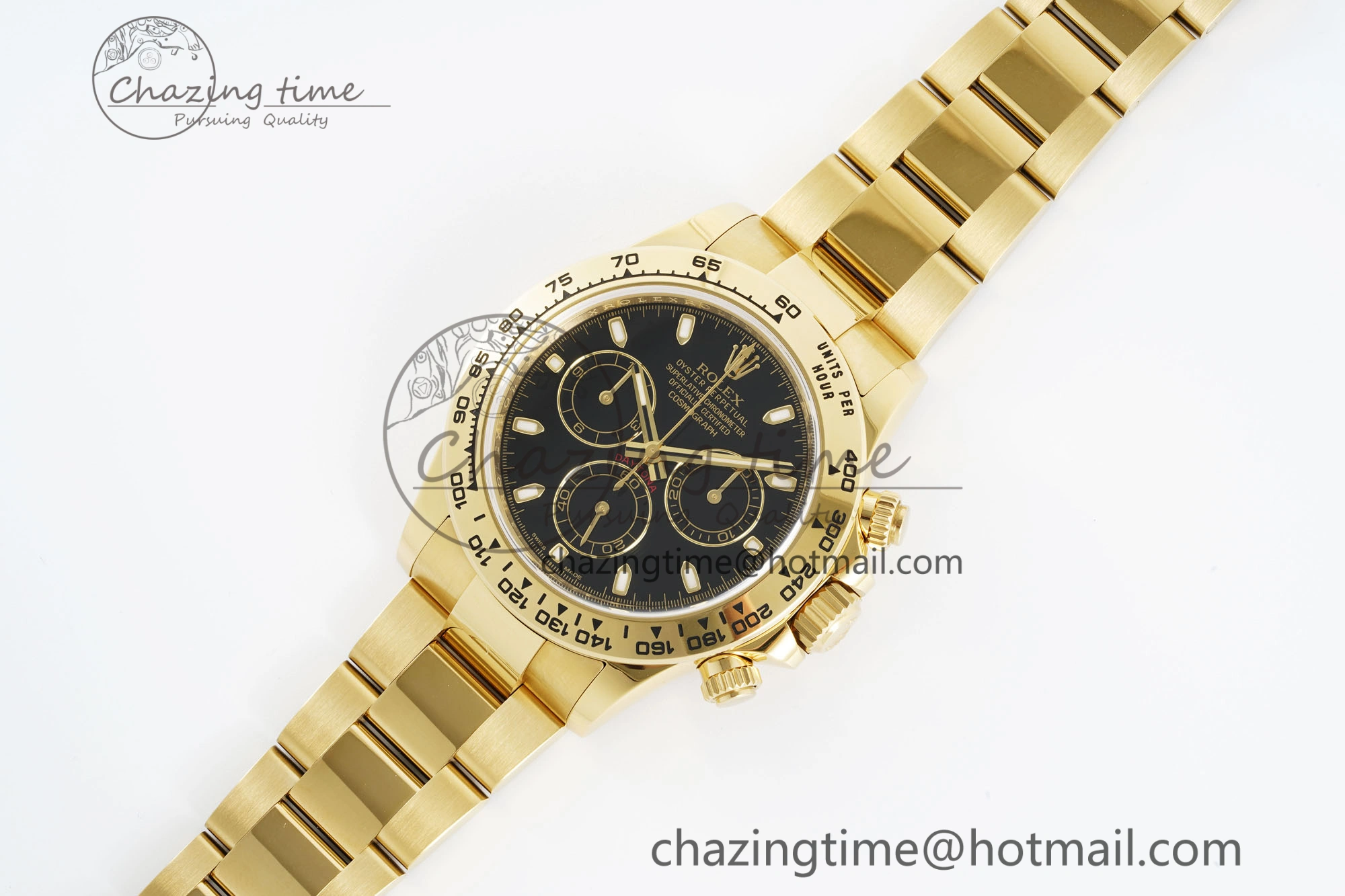 Daytona 116508 Clean 1:1 Best Edition Black Dial on YG Bracelet SA4130 V2