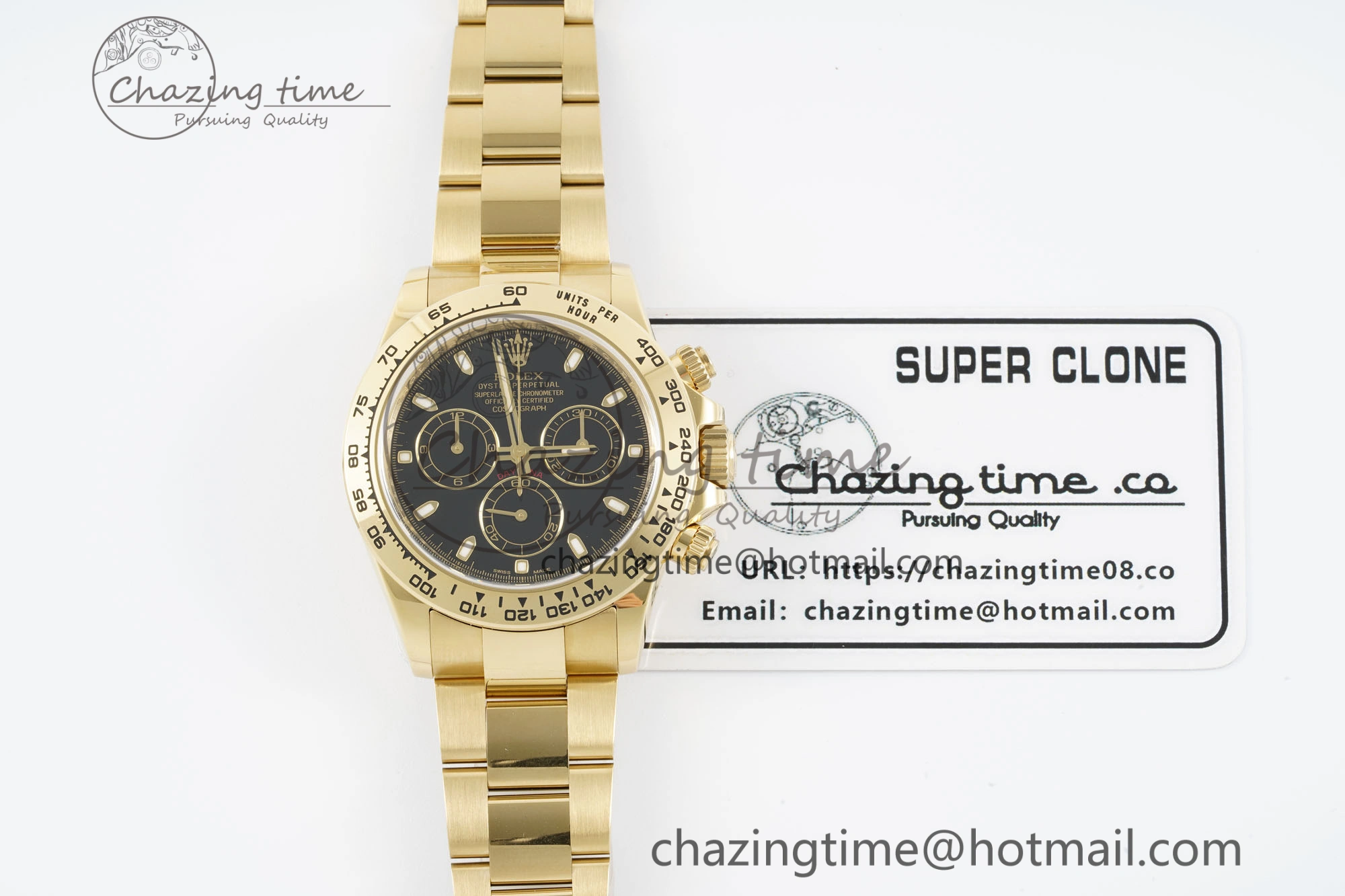 Daytona 116508 Clean 1:1 Best Edition Black Dial on YG Bracelet SA4130 V2