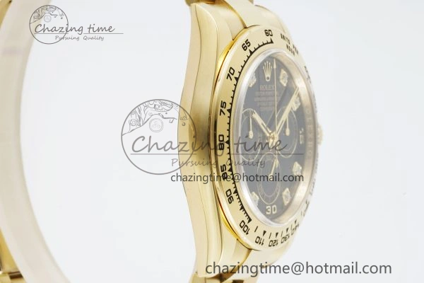 Daytona 116508 Clean 1:1 Best Edition Black Diamonds Dial on YG Bracelet SA4130 V2