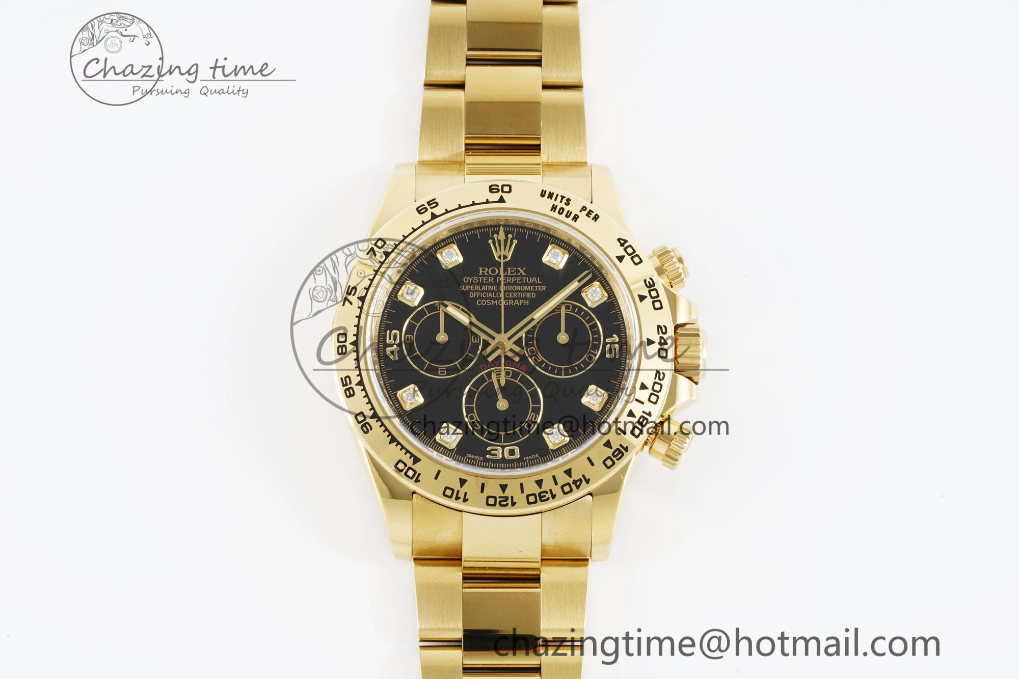 Daytona 116508 Clean 1:1 Best Edition Black Diamonds Dial on YG Bracelet SA4130 V2