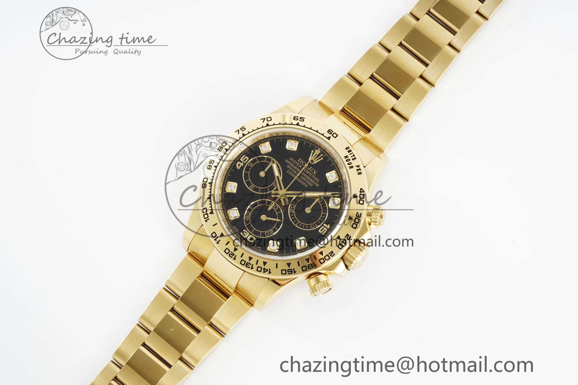 Daytona 116508 Clean 1:1 Best Edition Black Diamonds Dial on YG Bracelet SA4130 V2