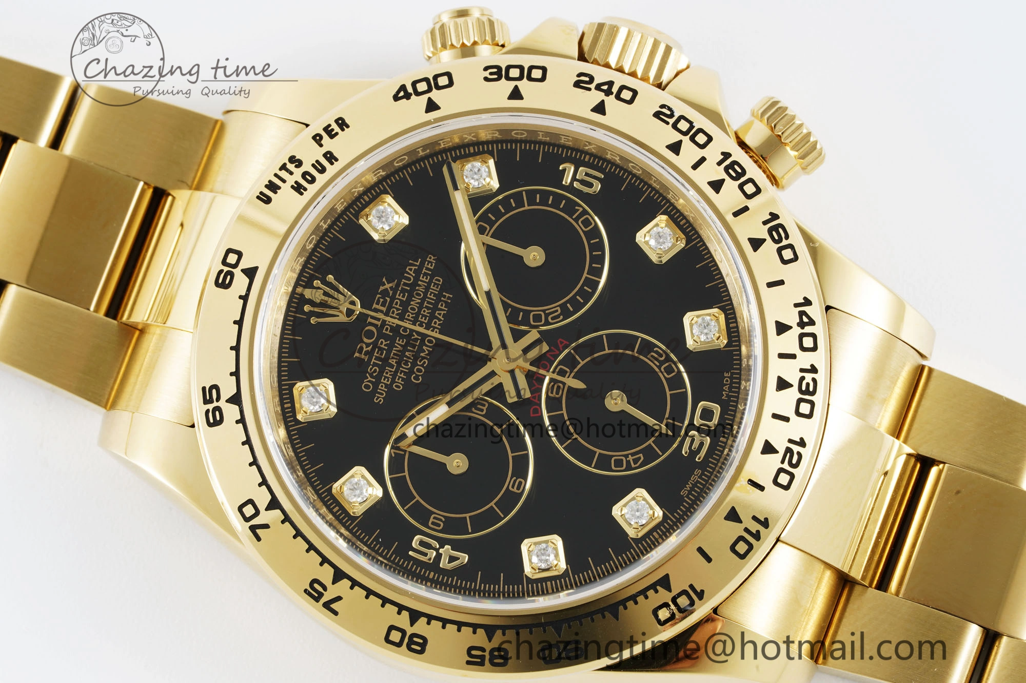 Daytona 116508 Clean 1:1 Best Edition Black Diamonds Dial on YG Bracelet SA4130 V2