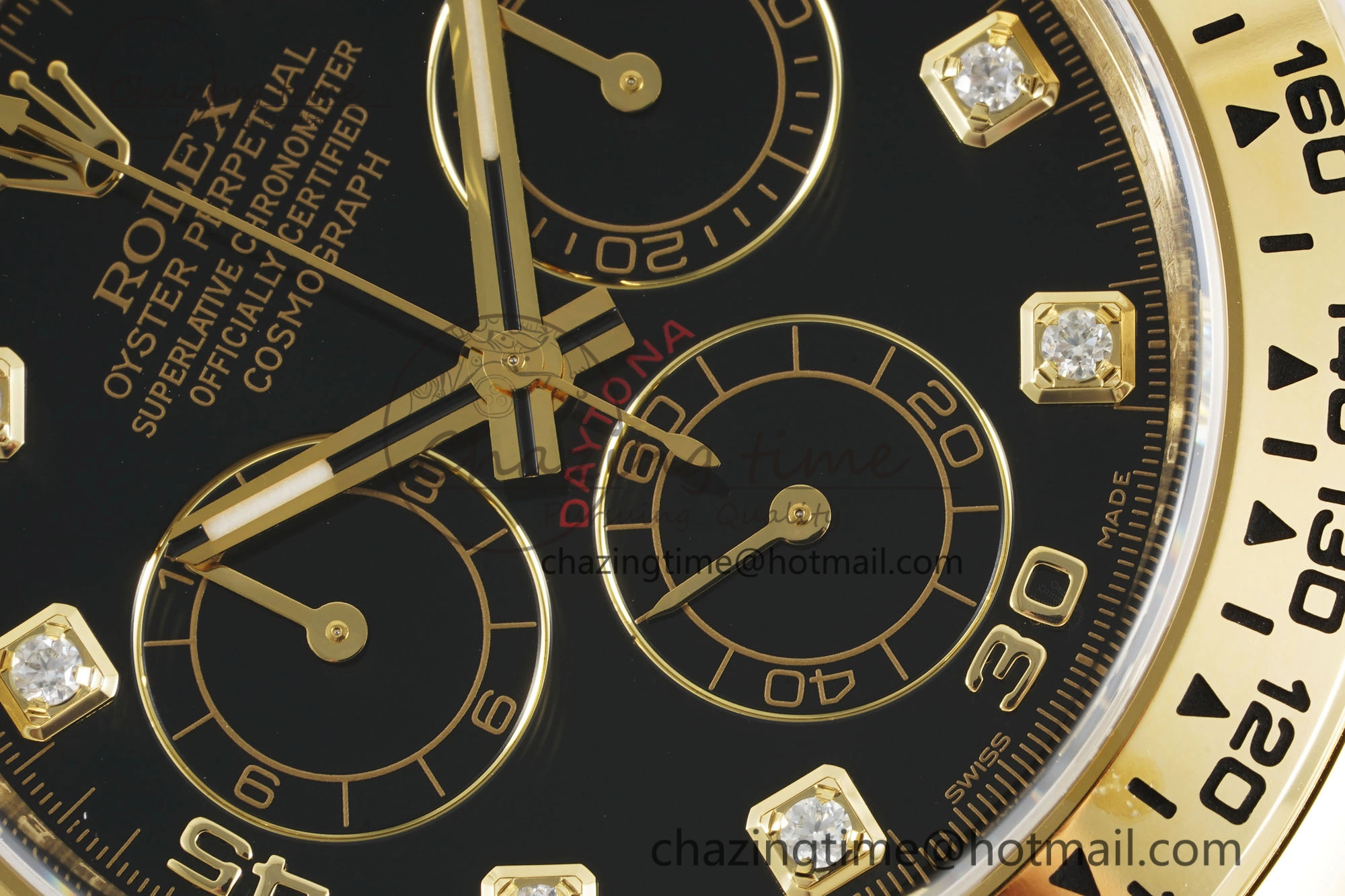 Daytona 116508 Clean 1:1 Best Edition Black Diamonds Dial on YG Bracelet SA4130 V2