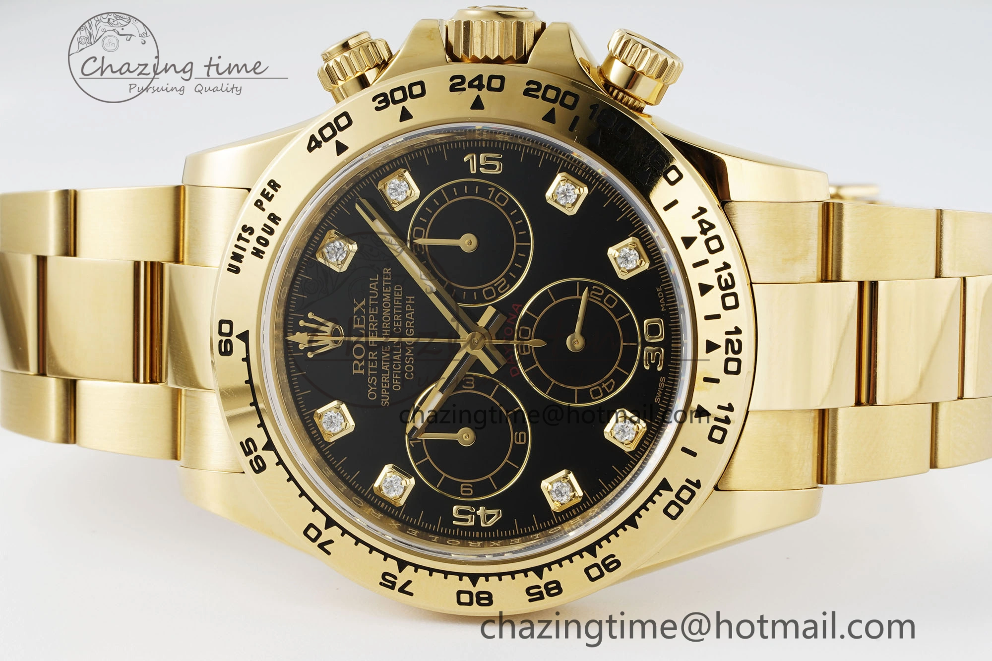 Daytona 116508 Clean 1:1 Best Edition Black Diamonds Dial on YG Bracelet SA4130 V2