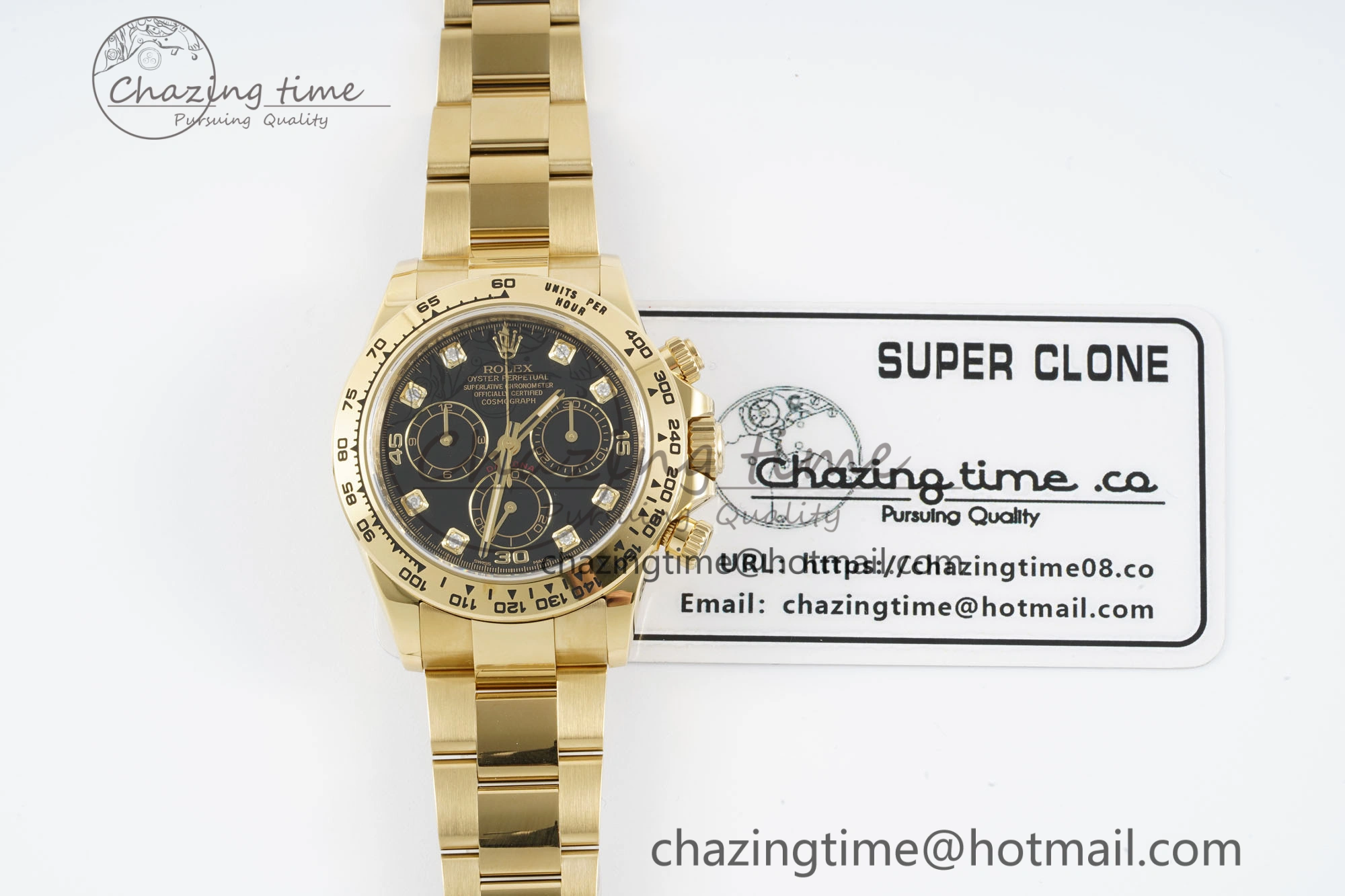 Daytona 116508 Clean 1:1 Best Edition Black Diamonds Dial on YG Bracelet SA4130 V2