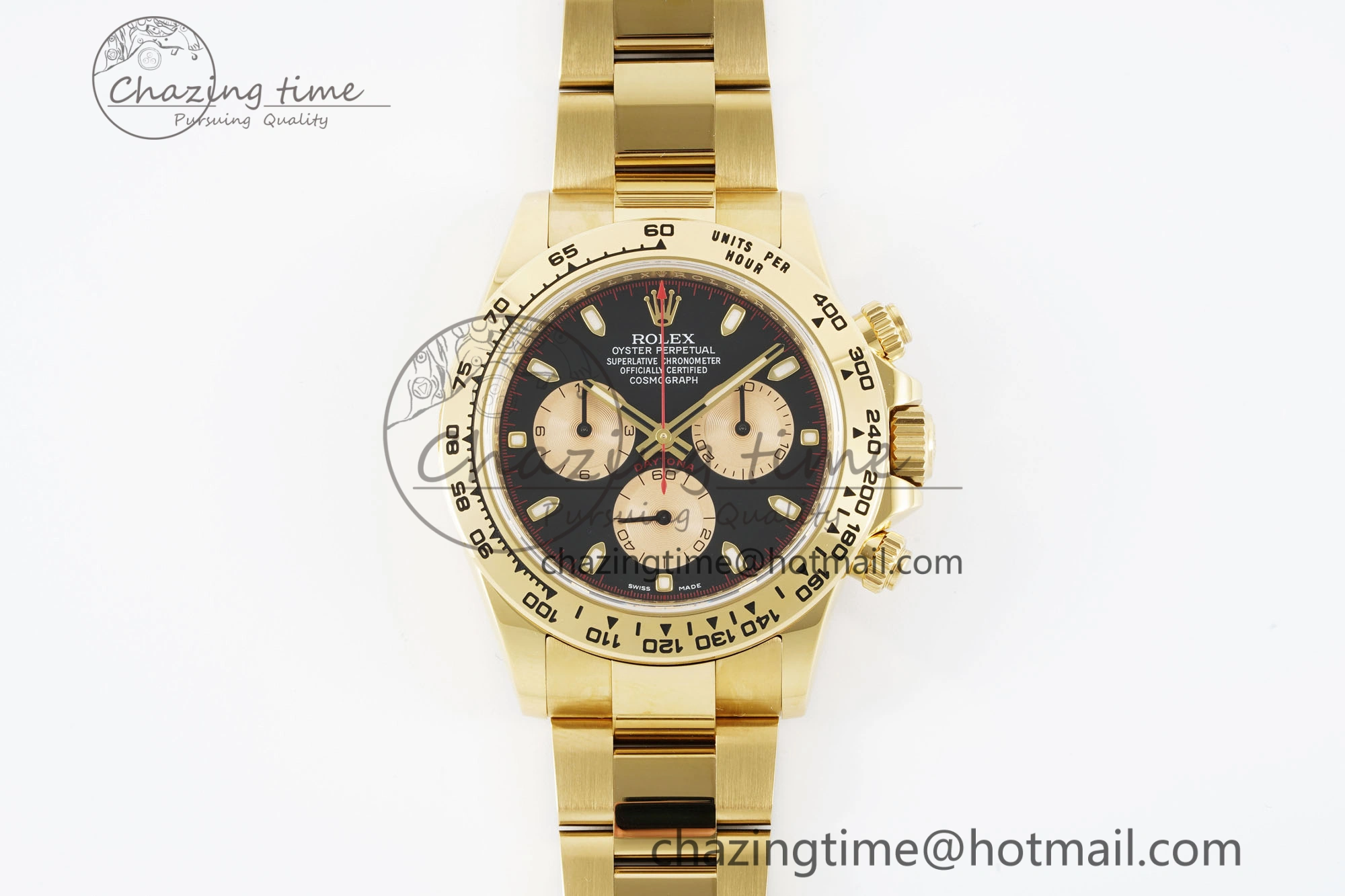 Daytona 116508 Clean 1:1 Best Edition Black YG Dial on YG Bracelet SA4130 V2