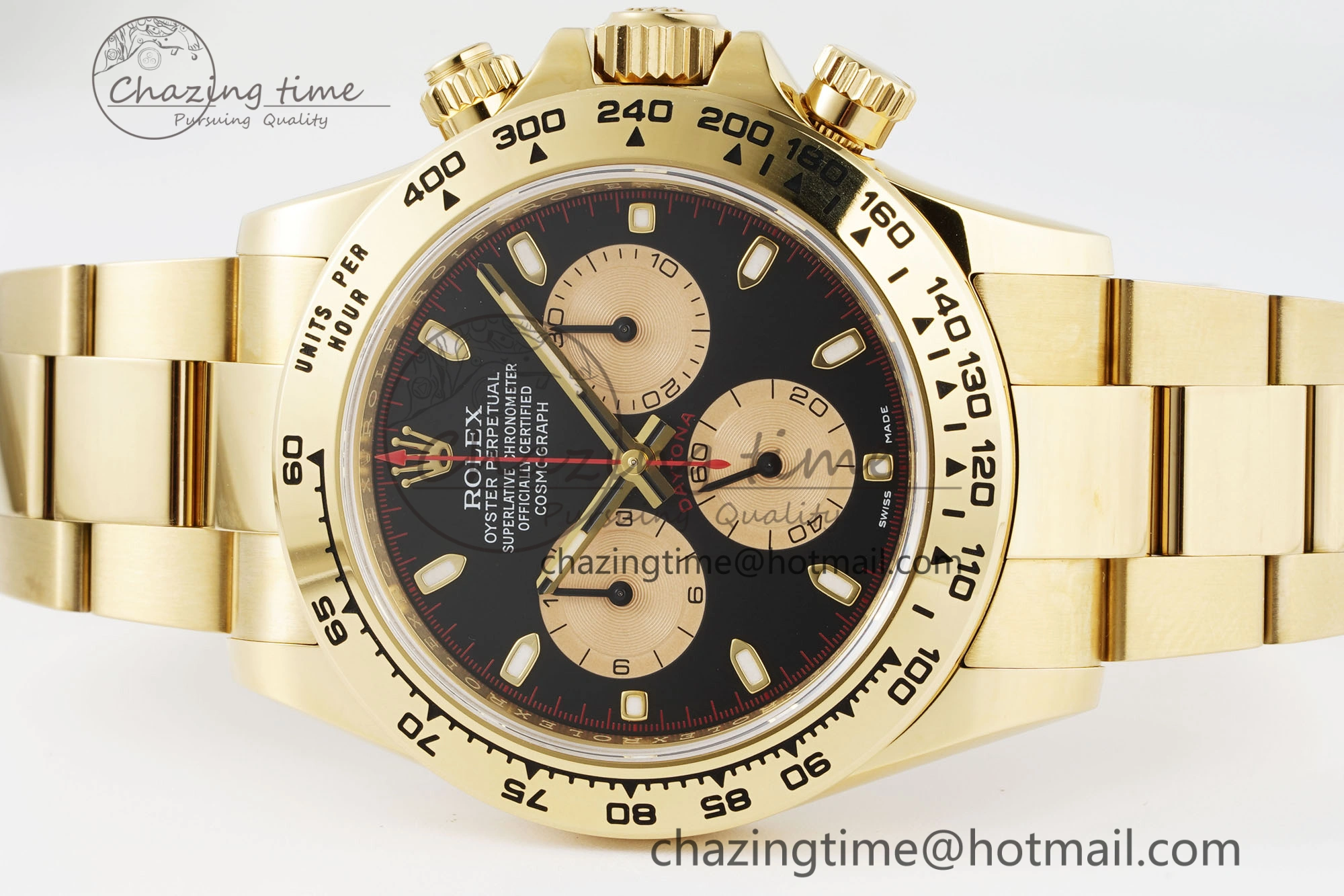 Daytona 116508 Clean 1:1 Best Edition Black YG Dial on YG Bracelet SA4130 V2