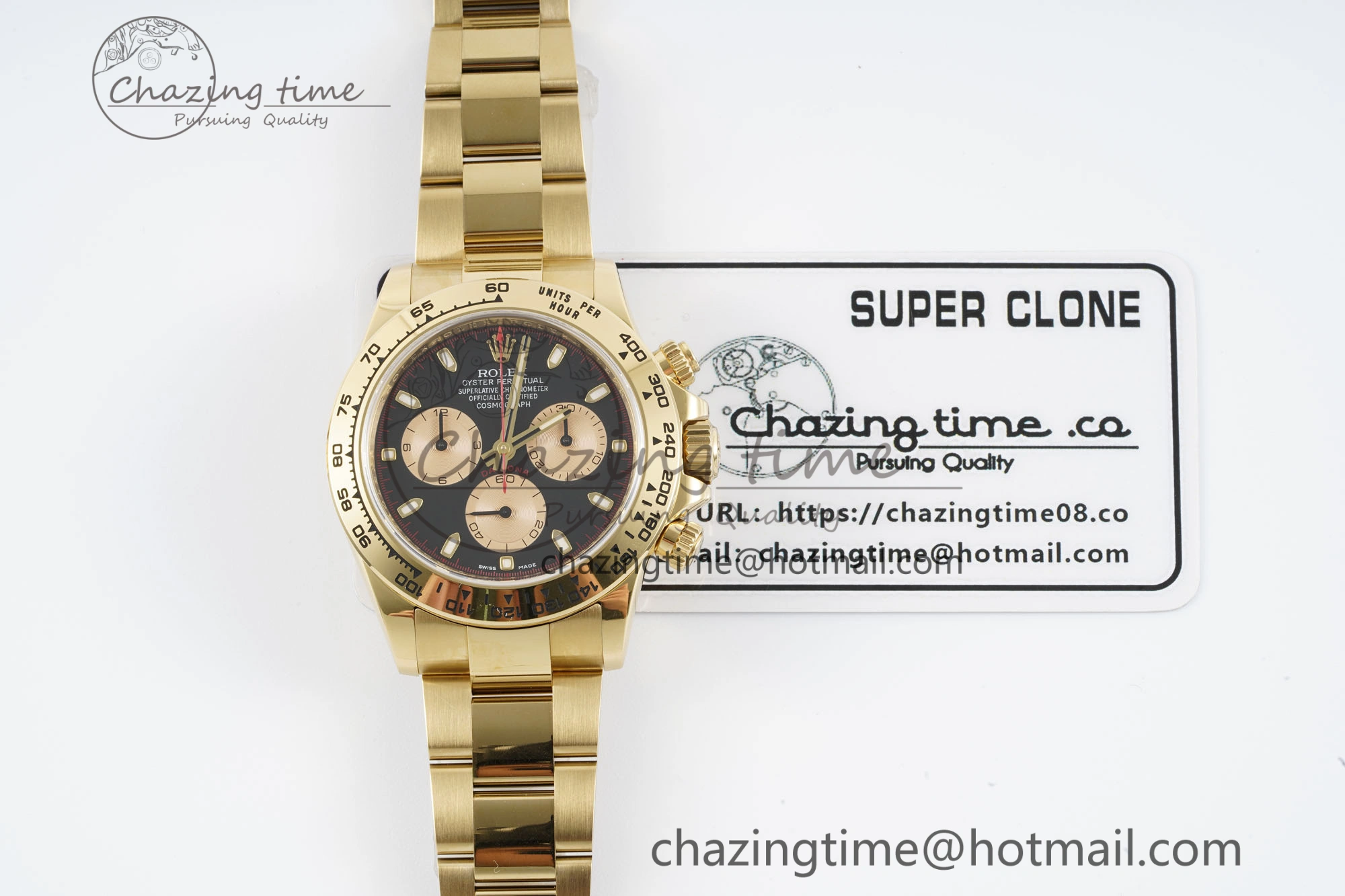 Daytona 116508 Clean 1:1 Best Edition Black YG Dial on YG Bracelet SA4130 V2