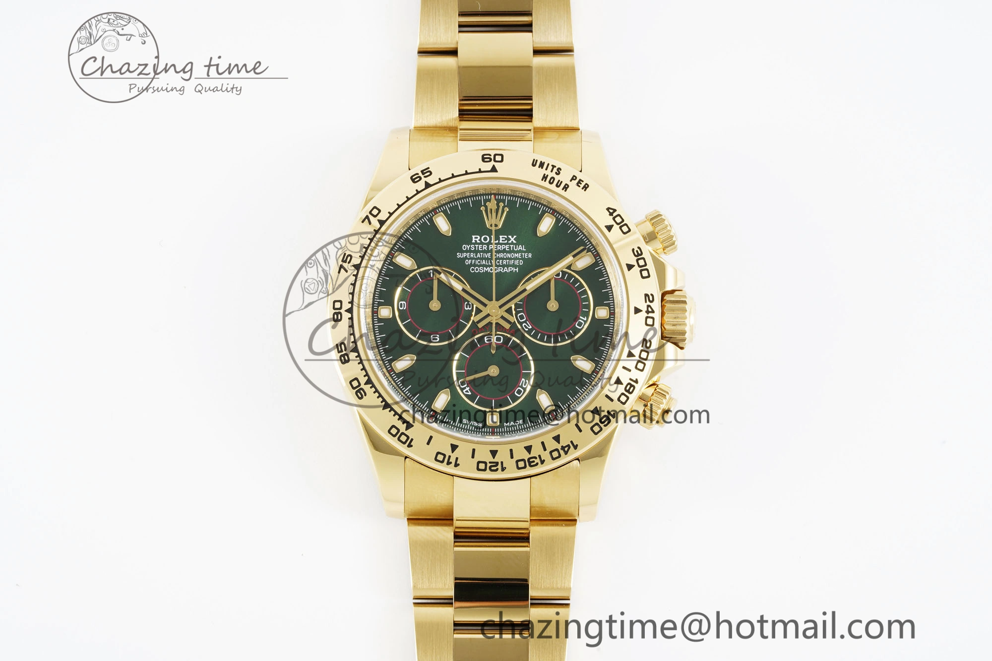 Daytona 116508 Clean 1:1 Best Edition Green Dial on YG Bracelet SA4130 V2