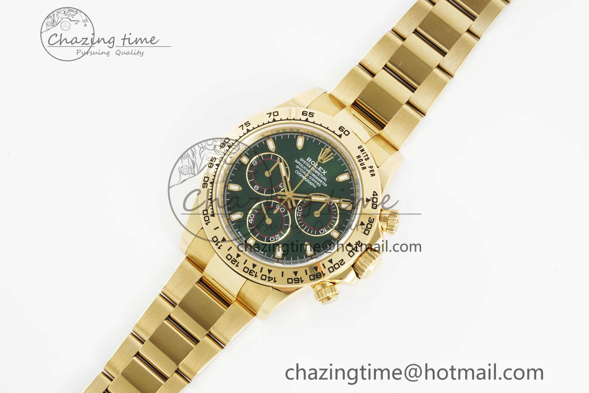 Daytona 116508 Clean 1:1 Best Edition Green Dial on YG Bracelet SA4130 V2
