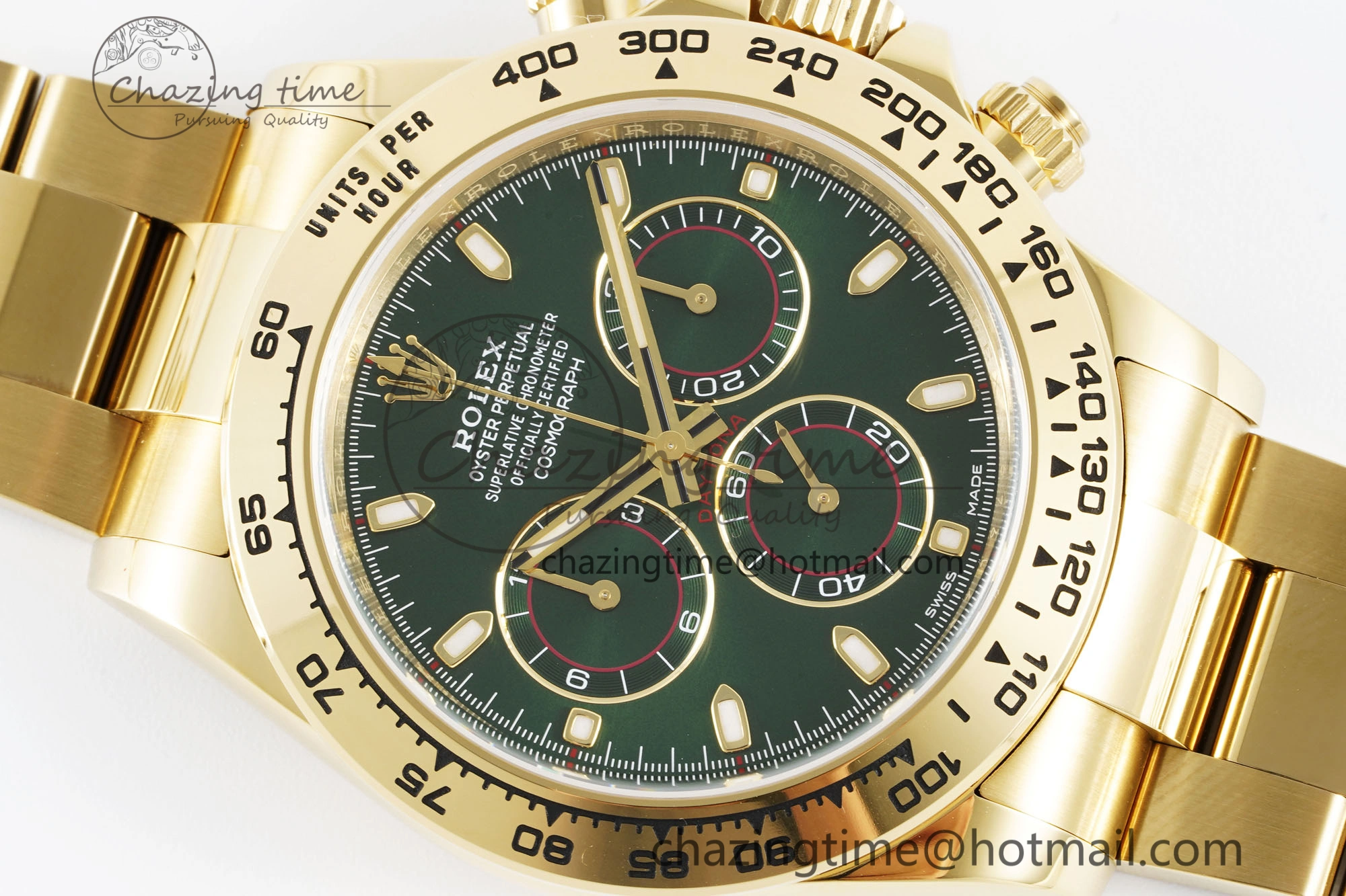 Daytona 116508 Clean 1:1 Best Edition Green Dial on YG Bracelet SA4130 V2