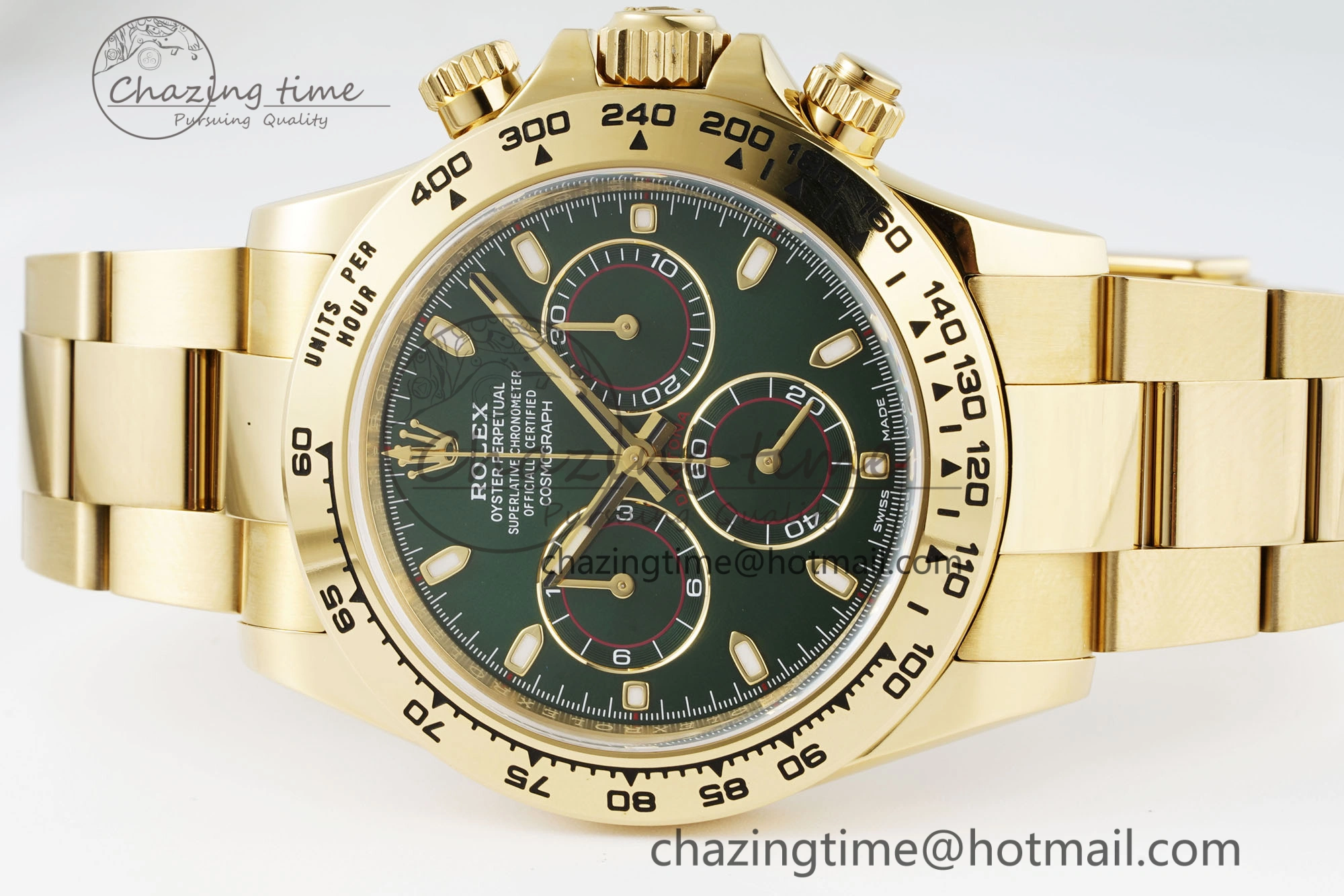 Daytona 116508 Clean 1:1 Best Edition Green Dial on YG Bracelet SA4130 V2