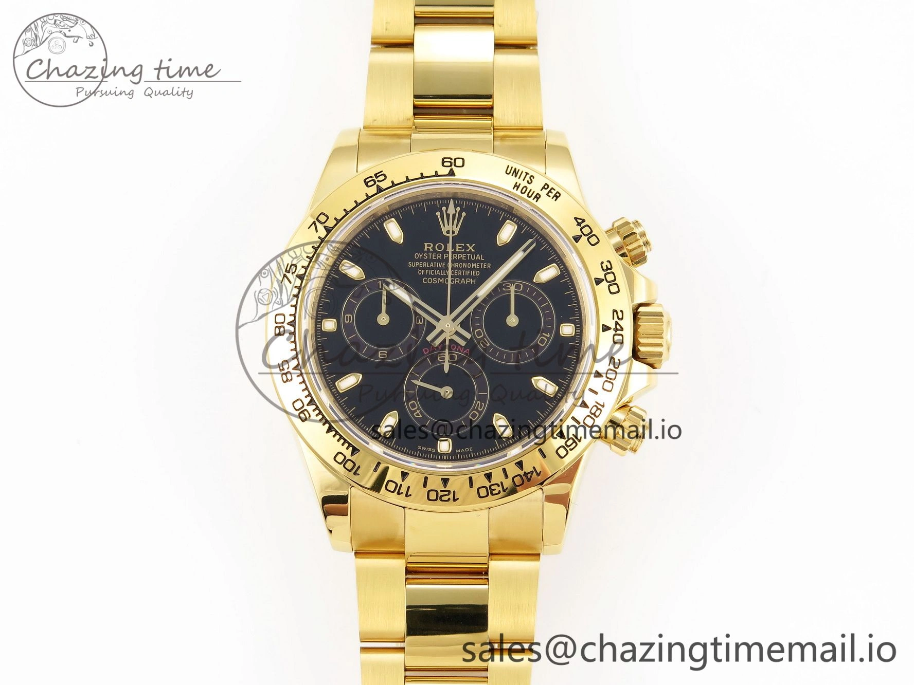 Daytona 116508 KING 1:1 Best Edition Black Dial on YG Bracelet SH4130