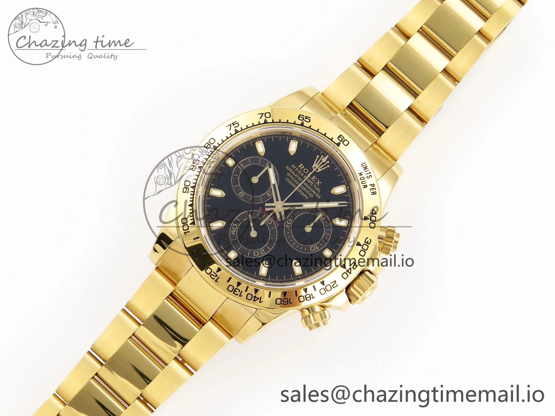 Daytona 116508 KING 1:1 Best Edition Black Dial on YG Bracelet SH4130