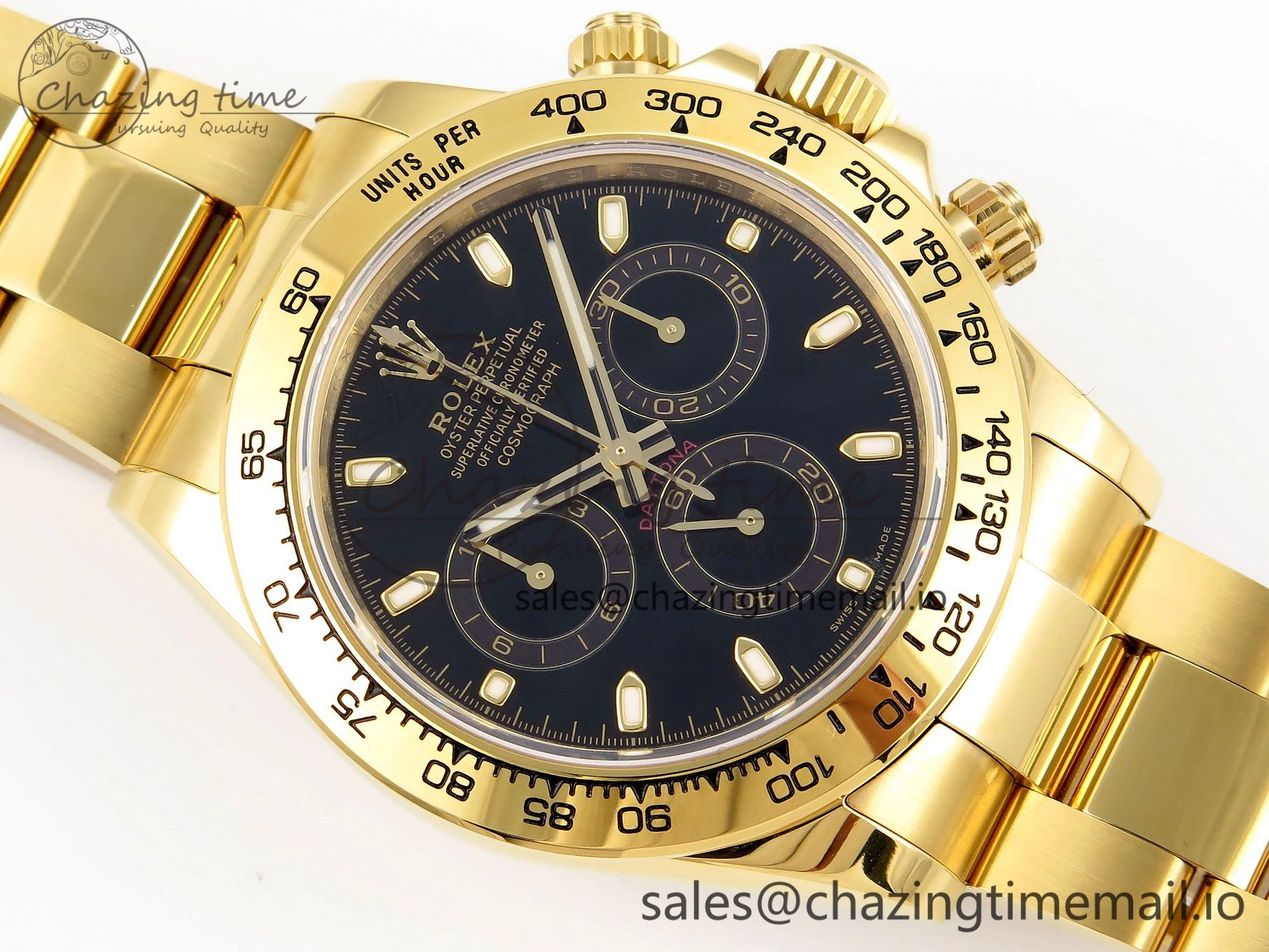 Daytona 116508 KING 1:1 Best Edition Black Dial on YG Bracelet SH4130