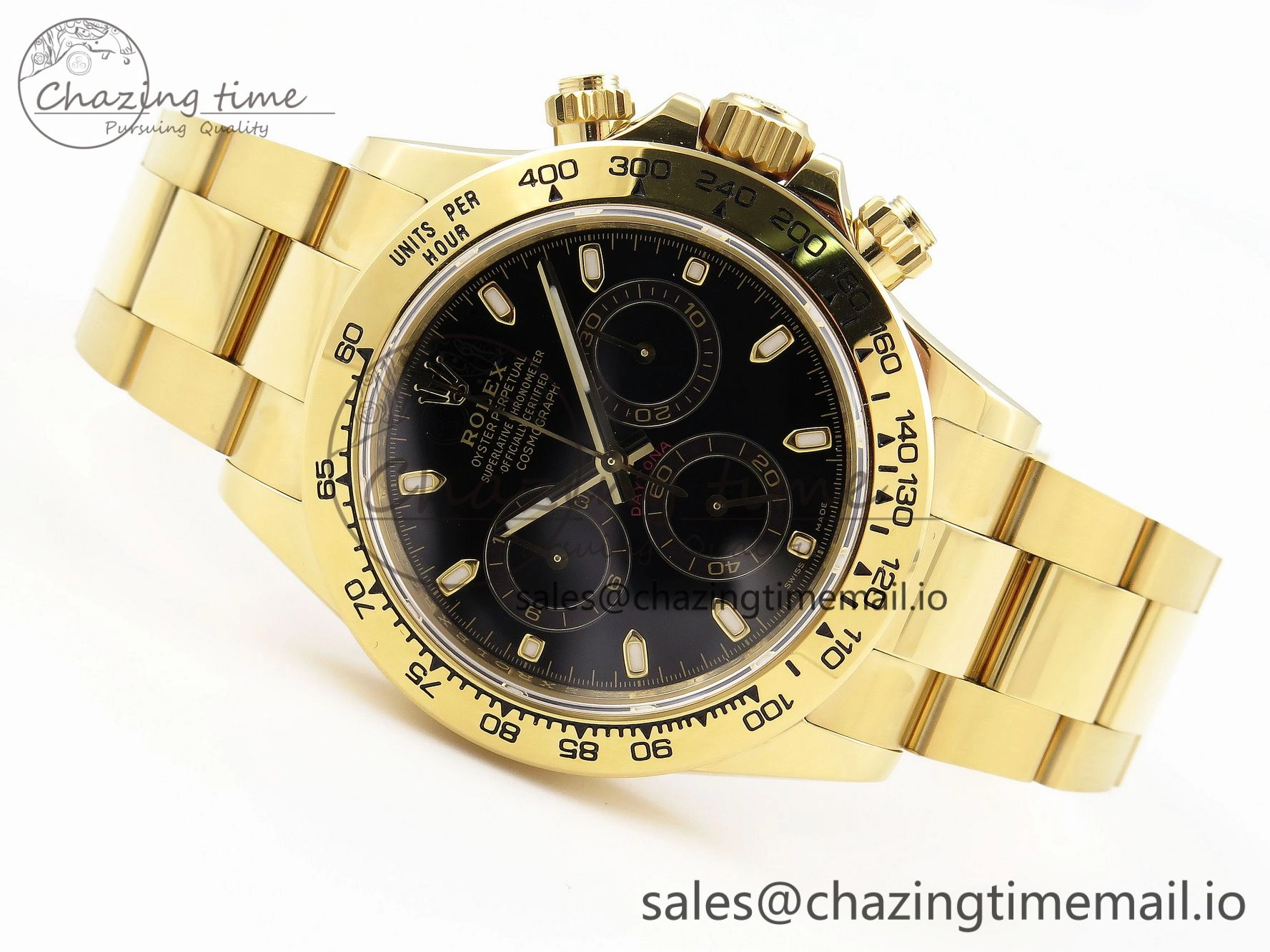 Daytona 116508 KING 1:1 Best Edition Black Dial on YG Bracelet SH4130