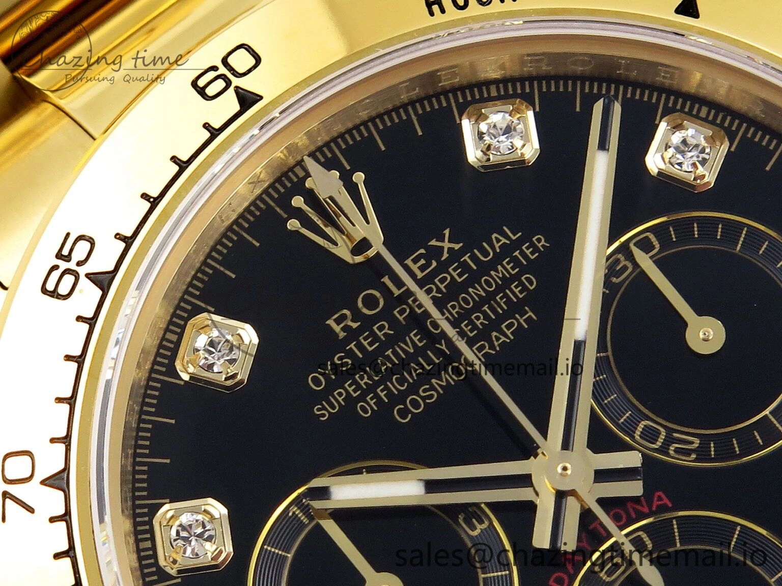Daytona 116508 KING 1:1 Best Edition Black Diamonds Dial on YG Bracelet SH4130