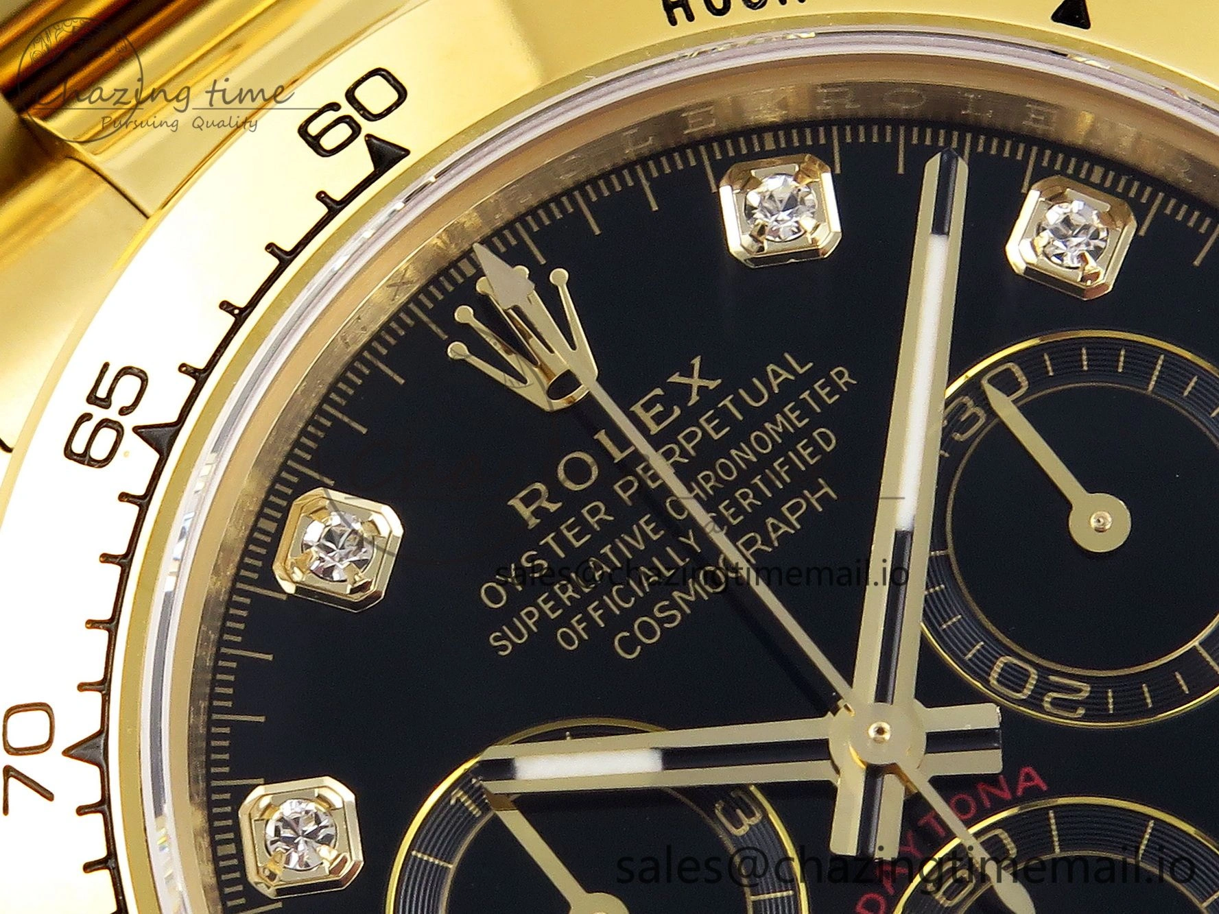 Daytona 116508 KING 1:1 Best Edition Black Diamonds Dial on YG Bracelet SH4130