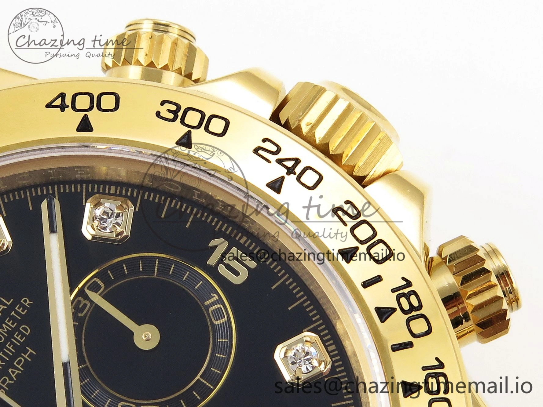 Daytona 116508 KING 1:1 Best Edition Black Diamonds Dial on YG Bracelet SH4130